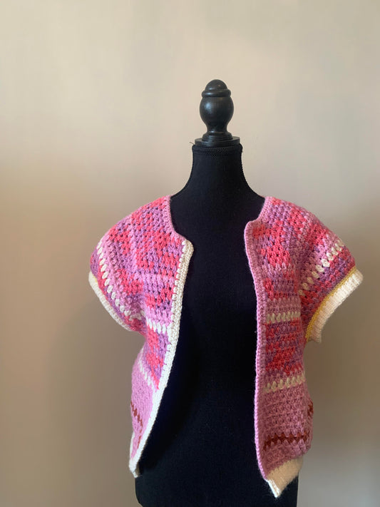 Bubblegum Short-Sleeve Cardigan